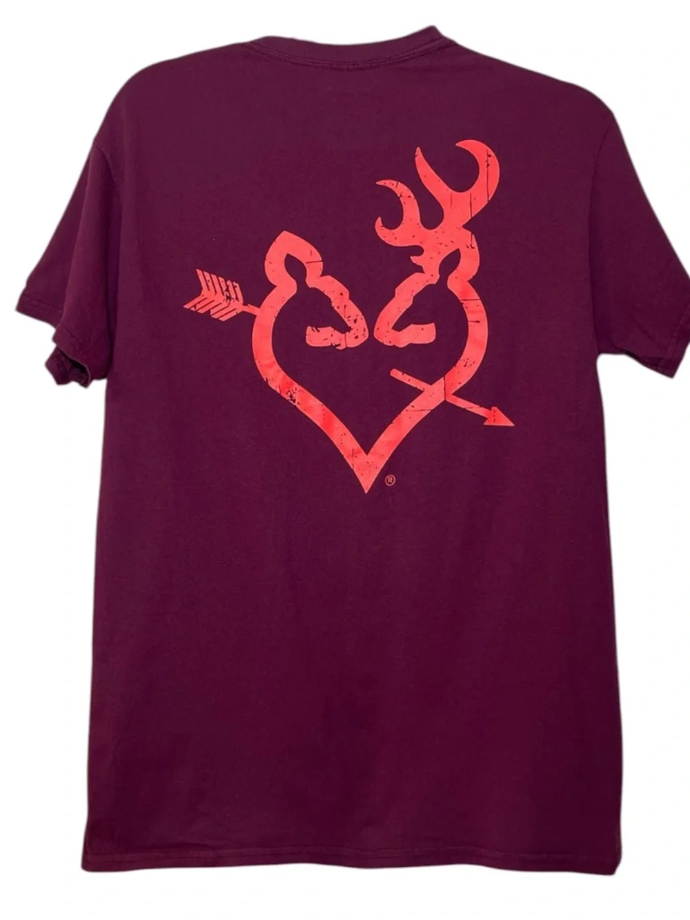 Browning Women’s Maroon Outdoors Hunter Graphic Short Sleeve Tee Size Medium - Picture 2 of 8